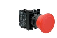 B Series Plastic 1NC Emergency 40 mm Turn to Release Red 22 mm Control Unit